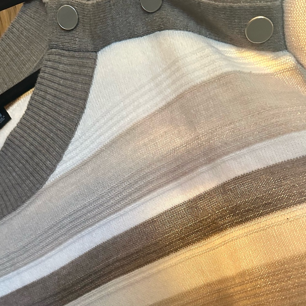 New York & Company Brown and Cream Striped Sweater - Picture 2 of 5